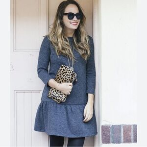 LOFT | Women’s Gray Flounce Babydoll Dress | XS